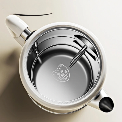 Bouilloire Électrique Vintage 220V en Acier Inoxydable – Chauffe Rapide avec Thermomètre Intégré