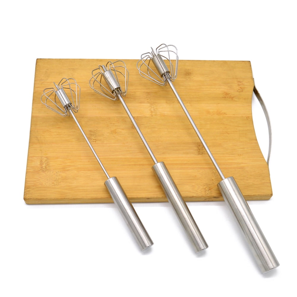 Fouet semi-automatique en acier inox | Pour œufs, crème & sauces aérées