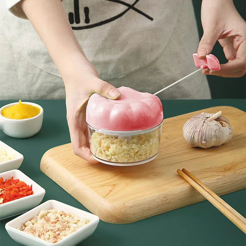 Presse-Ail & Purée Manuel Compact | Design Rose | Idéal Ail & Pommes de Terre