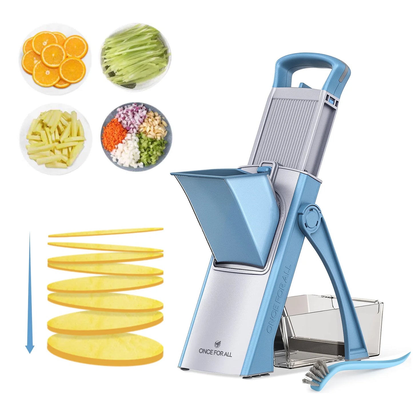 Coupe-Légumes Premium 8-en-1 – Trancheuse Design| Légumes, Fruits, Frites & Plus
