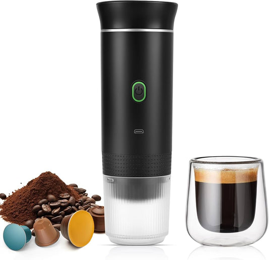 Machine à Expresso Portable 3-en-1 – Pression 20 Bars | Chauffage Intelligent & Compatible Capsules / Café Moulu