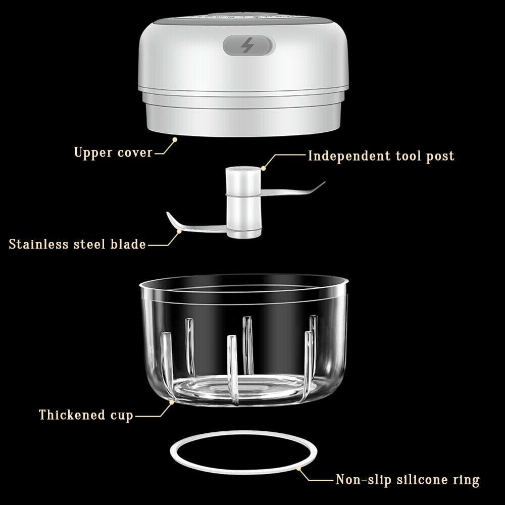 Hachoir électrique USB multifonction | Compact, rechargeable et silencieux pour Ail, légumes, viandes