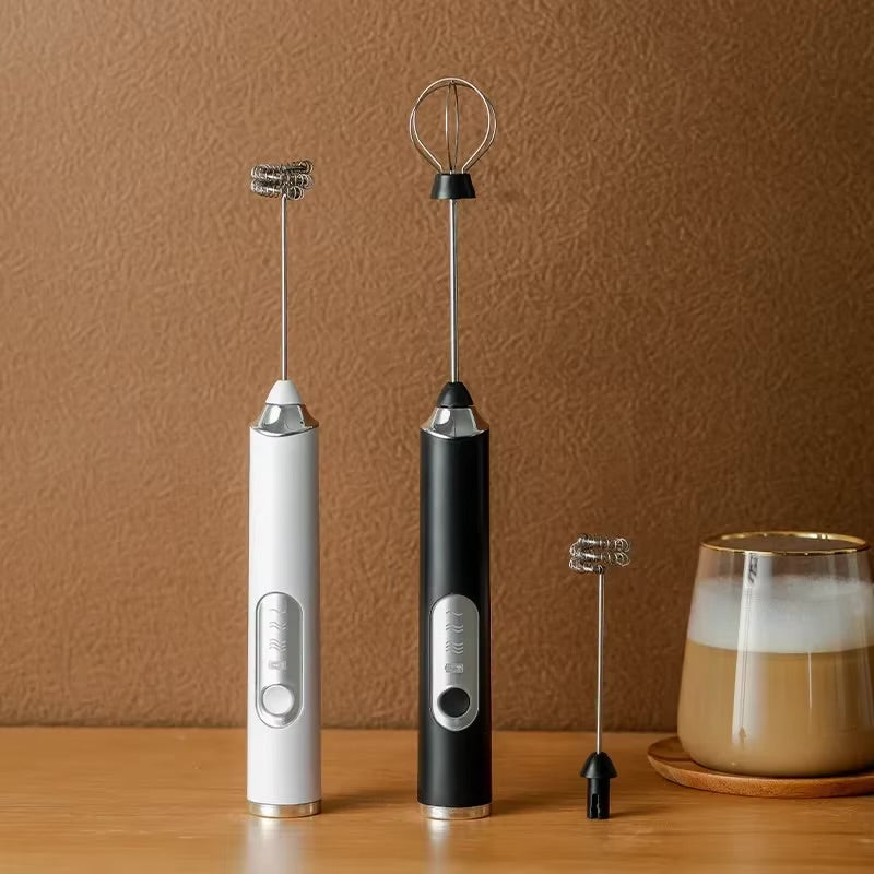 Fouet Électrique Double Tige | Sans Fil & Rechargeable USB | 3 Vitesses pour Café, Crème & Œufs