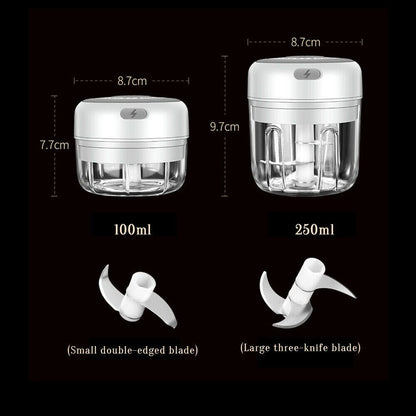 Hachoir électrique USB multifonction | Compact, rechargeable et silencieux pour Ail, légumes, viandes