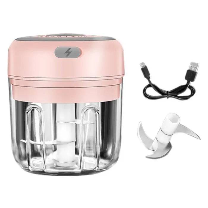 Hachoir électrique USB multifonction | Compact, rechargeable et silencieux pour Ail, légumes, viandes