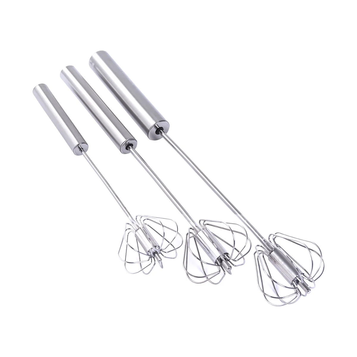 Fouet semi-automatique en acier inox | Pour œufs, crème & sauces aérées