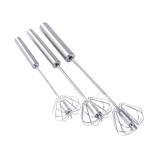 Fouet semi-automatique en acier inox | Pour œufs, crème & sauces aérées