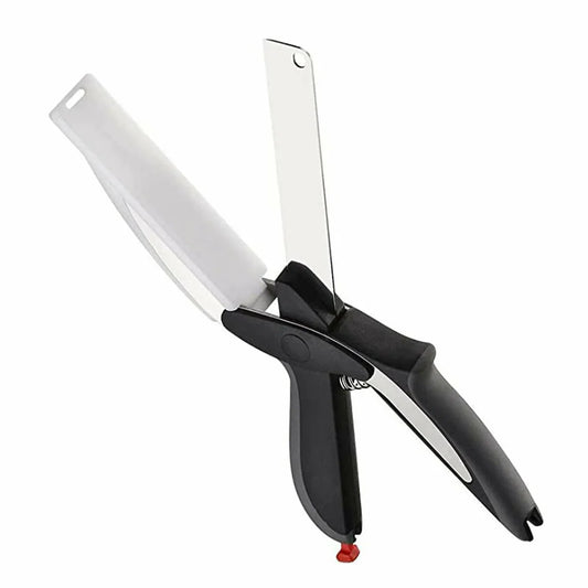 Ciseaux de Cuisine Premium 2-en-1 avec Planche à Découper Intégrée | Coupe Facile & Précise – Aiguiseur Inclus