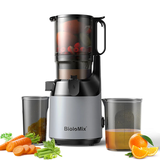 Extracteur de Jus à Froid – Goulotte XL 130 mm | Haute Extraction, Fruits Entiers, Sans BPA