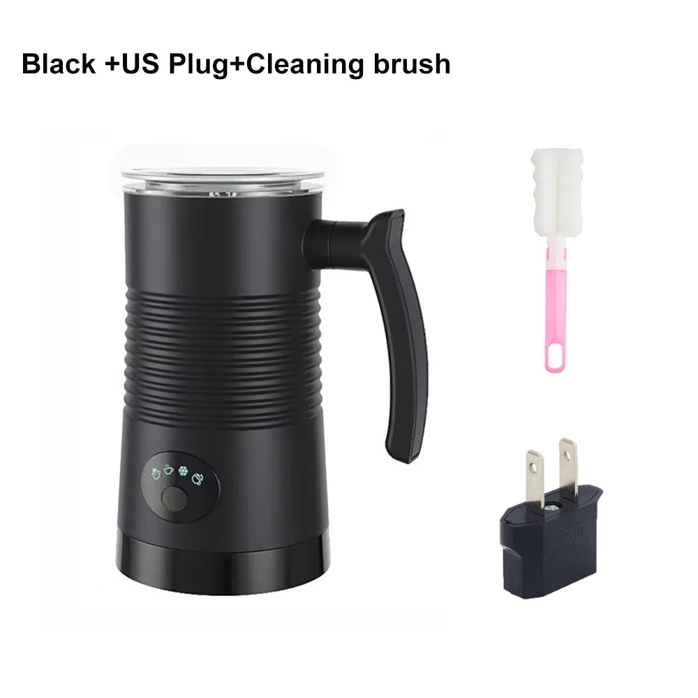Mousseur à Lait Électrique 4-en-1 – Mousse Chaude & Froide | Pour Cappuccino, Latte & Chocolat Chaud