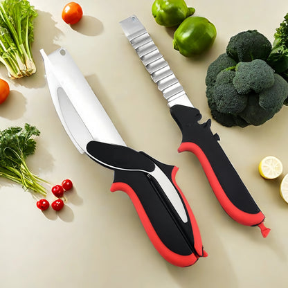 Ciseaux de Cuisine Premium 2-en-1 avec Planche à Découper Intégrée | Coupe Facile & Précise – Aiguiseur Inclus
