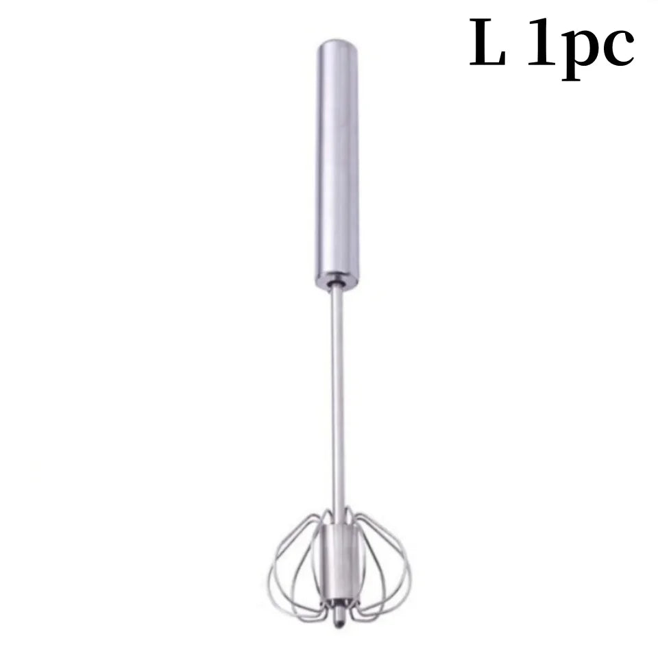 Fouet semi-automatique en acier inox | Pour œufs, crème & sauces aérées