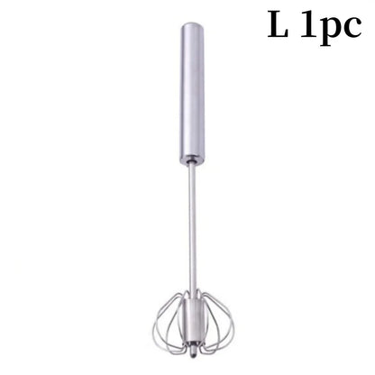 Fouet semi-automatique en acier inox | Pour œufs, crème & sauces aérées