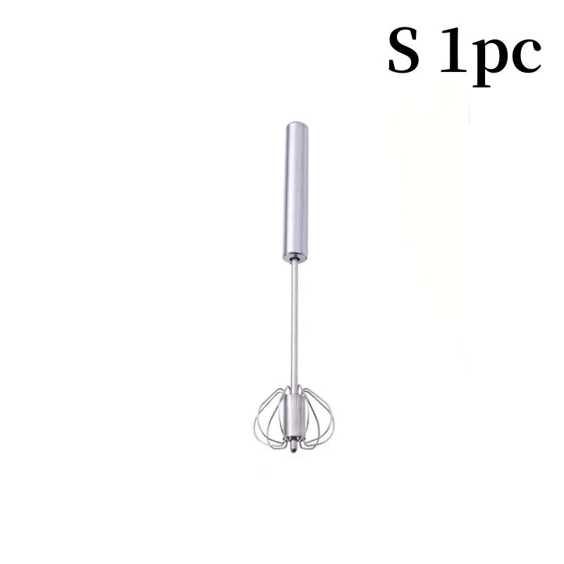 Fouet semi-automatique en acier inox | Pour œufs, crème & sauces aérées