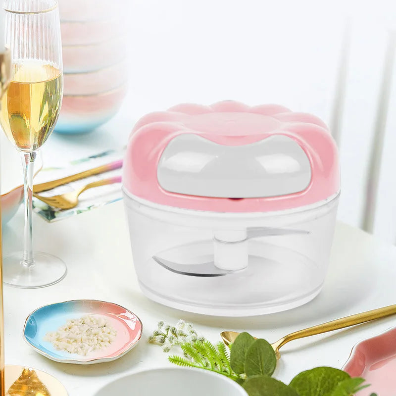 Presse-Ail & Purée Manuel Compact | Design Rose | Idéal Ail & Pommes de Terre